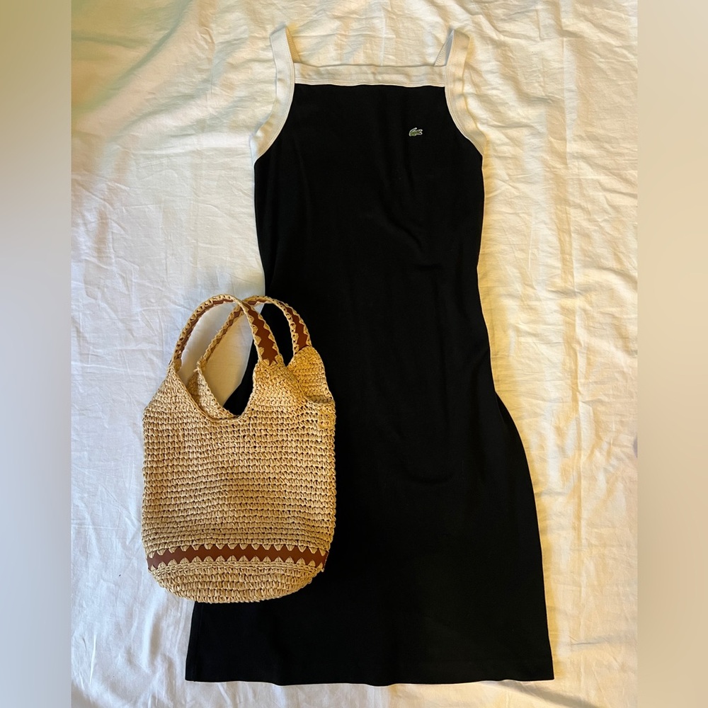 Lacoste black tennis golf summer dress with signature logo